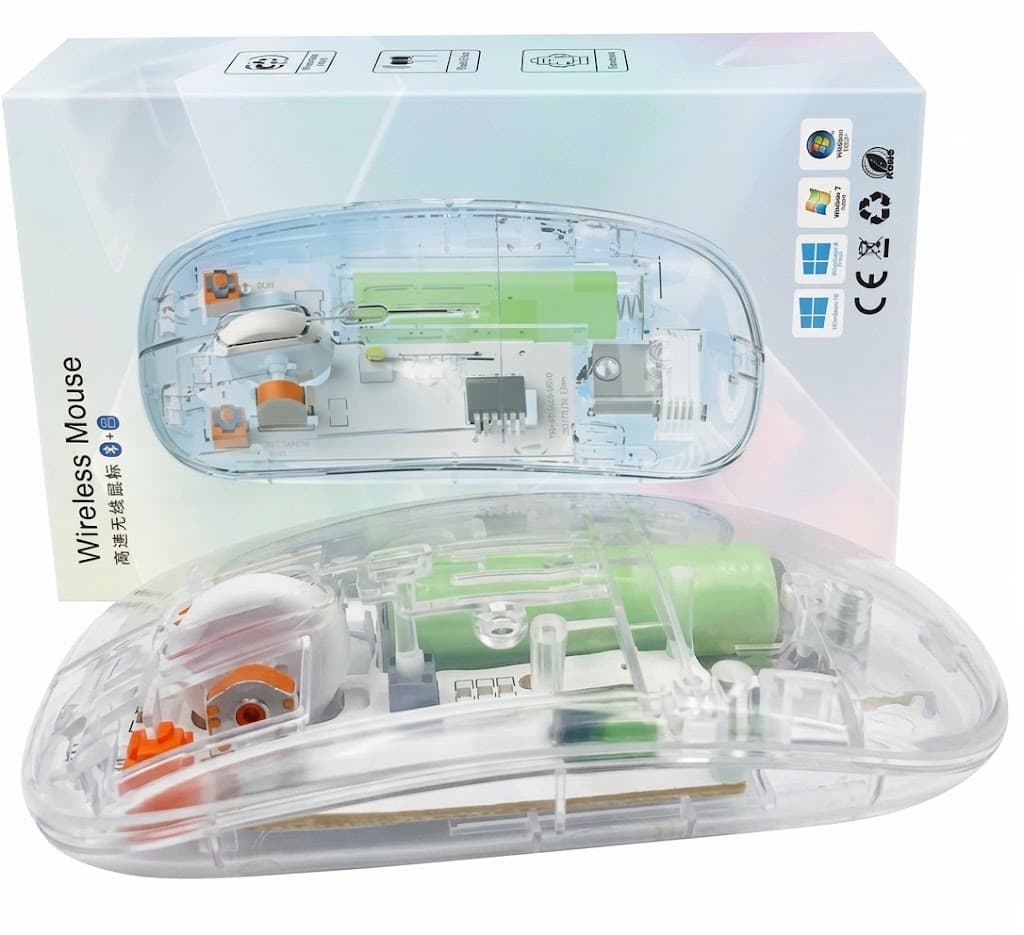 Transparent Rechargeable Dual-Mode Wireless Mouse