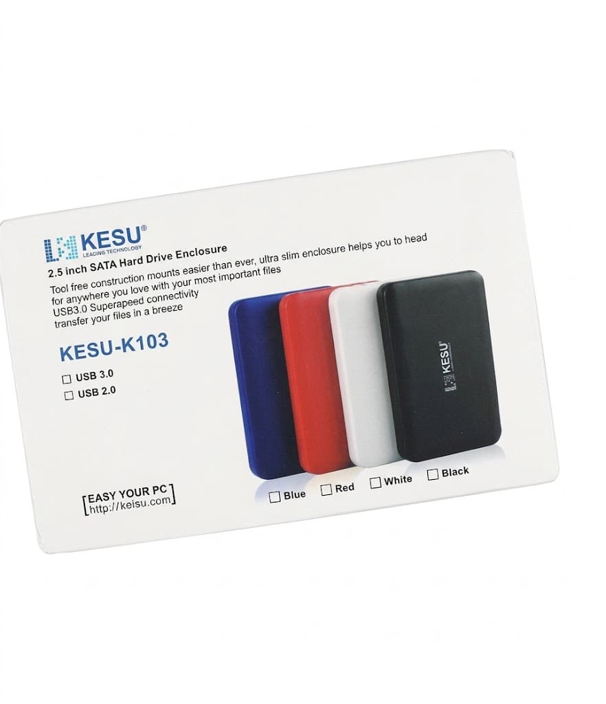 KESU K103 2.5" SATA External Hard Drive & SSD Enclosure (USB 3.0)